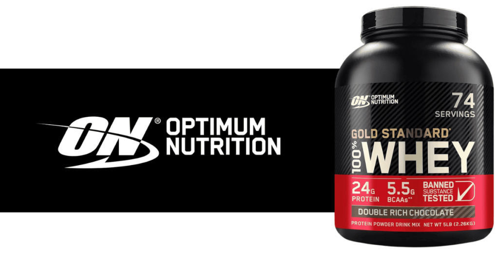 Optimum Nutrition Gold Standard 100% Whey Protein Powder, Double Rich Chocolate, 5 Pound (Packaging May Vary)